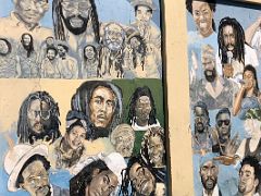 02B This street art mural is a tribute to the many great Jamaican musicians including Bob Marley Water Lane and Georges Lane Kingston Jamaica